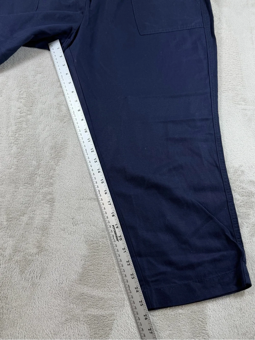 Banana Republic Womens XXL Tapered Crop Pants Blue‎ Lyocell Linen Blend